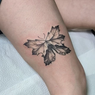 Tatouage papillon ailes en feuilles d'arbre - Black Hat Tattoo Nice- tatouage Nice - The Black Hat Tattoo